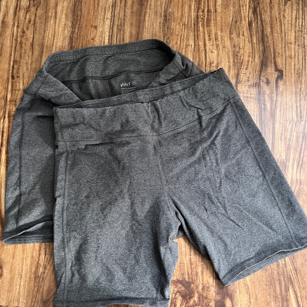 Pact Dark Gray Women's Bike Shorts Set of Two